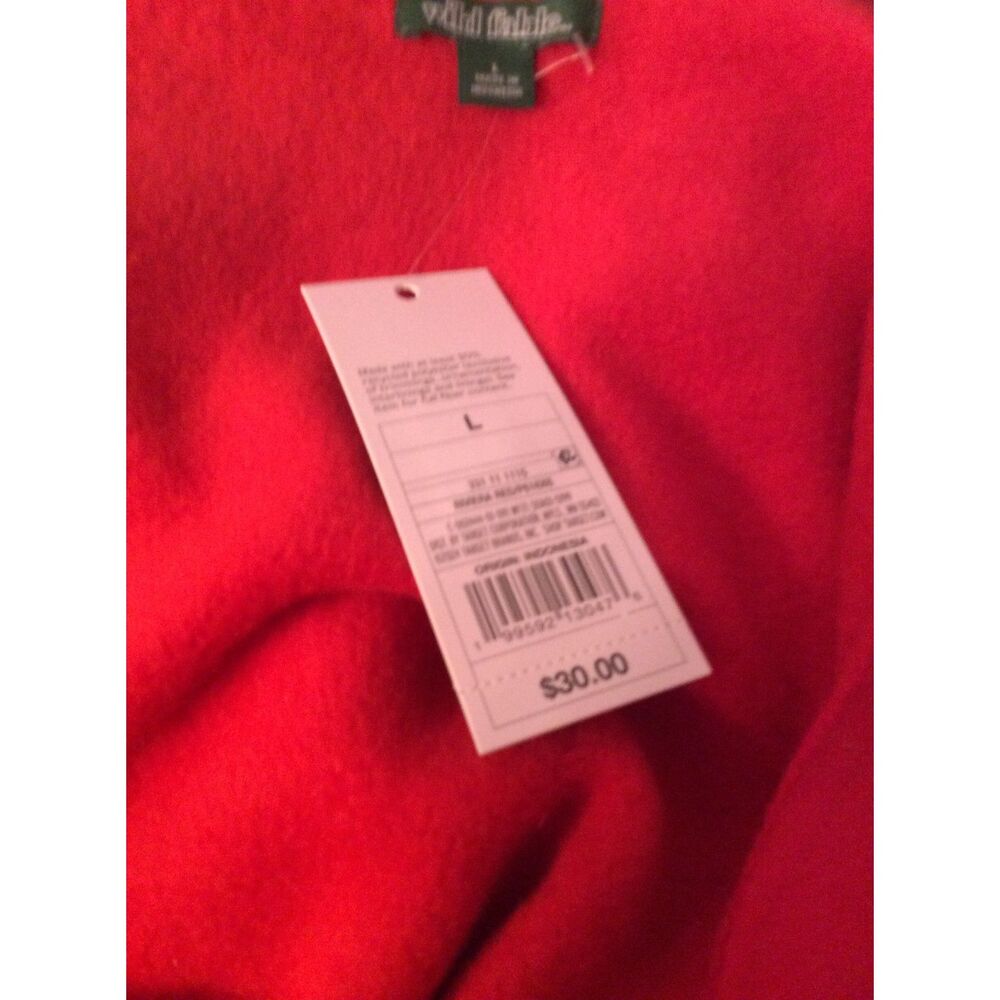 New NWT Red Off Shoulder Pullover "Hard Pass" Heart Large L - Picture 3 of 4
